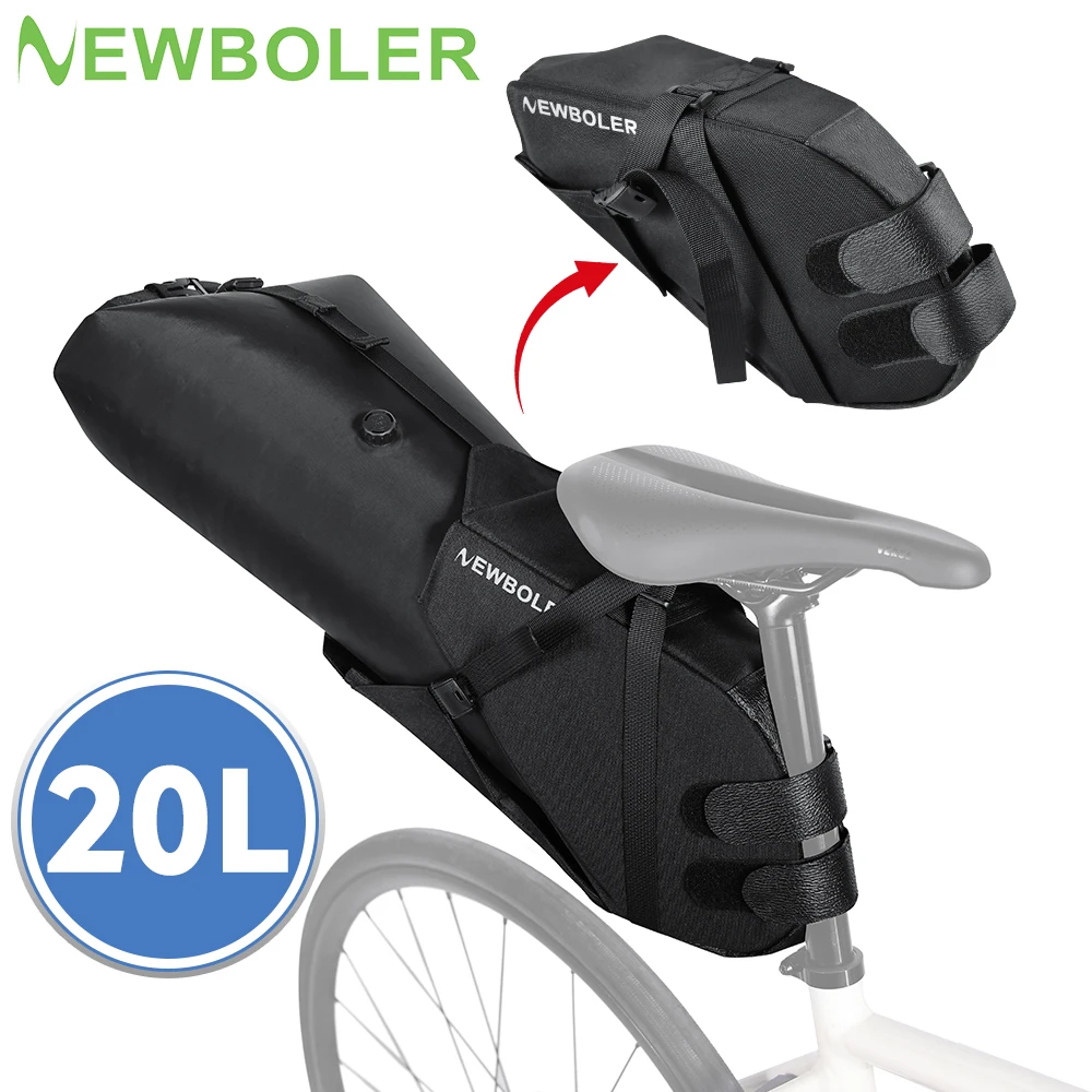 NEWBOLER Upgraded 20L Large Capacity Bicycle Bag Bike Rear Bag Bicycle Saddle Bag Suitable for MTB Road Bike Cycling Accessories