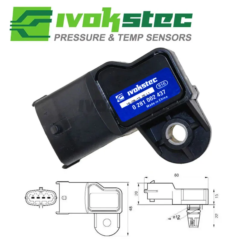 Newest Type Intake Manifold Boost Pressure Map Sensor For Alfa Romeo 147 1.9 JTD JTDM Mito 1.3 MultiJet 0281002845 0 281 002 845