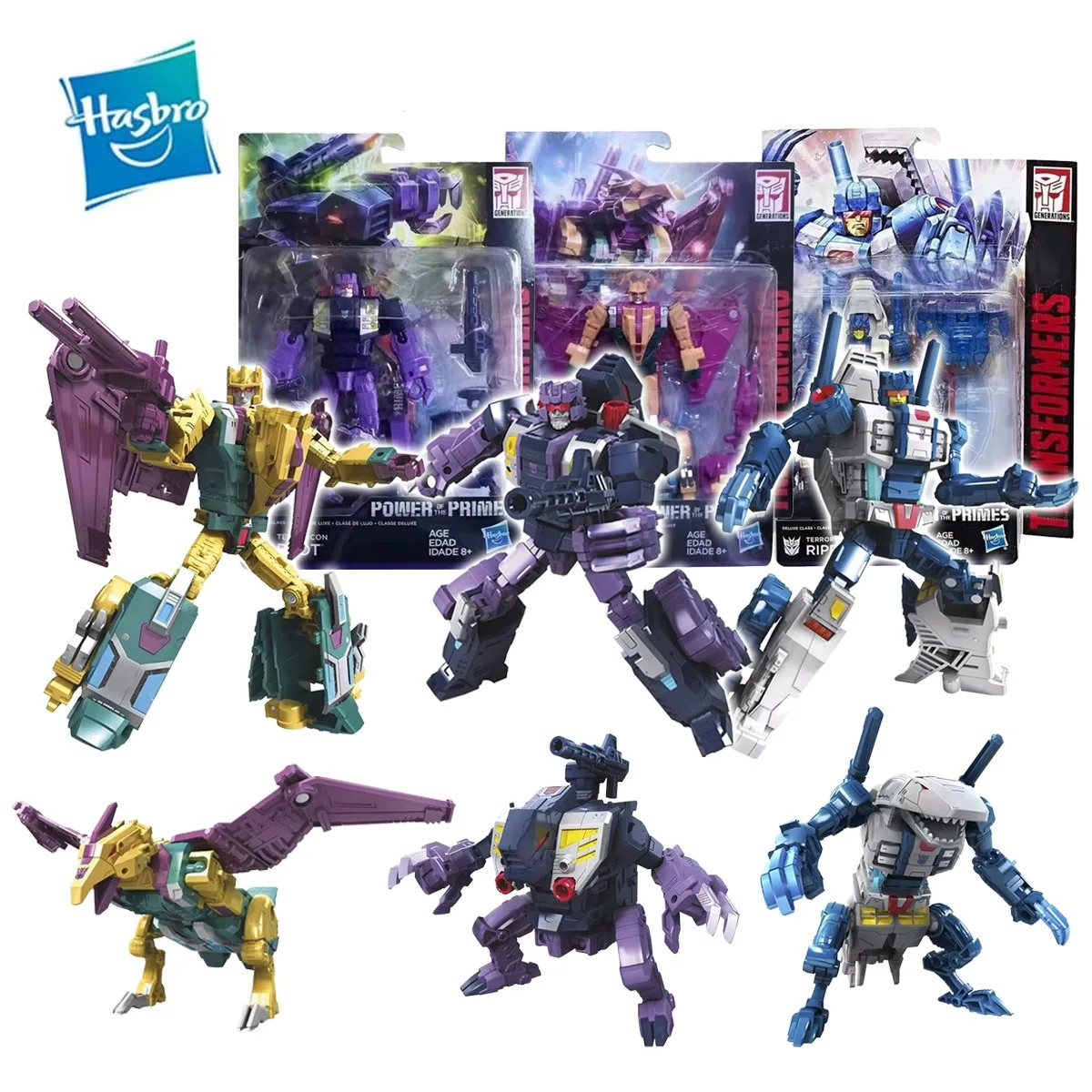 

Hasbro Transformers Power of The Primes Blot，Cutthroat，Rippersnapper Terrorcon Deluxe Class Anime Original Model Gift Collection