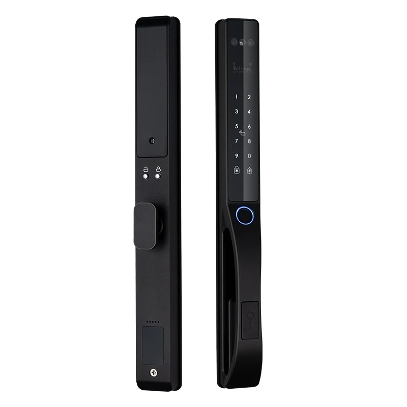 WiFi Smart Door Lock Face Recognition Fingerprint RFID Card Keyless Entry Video Call Waterproof Narrow Lock Support Tuya APP
