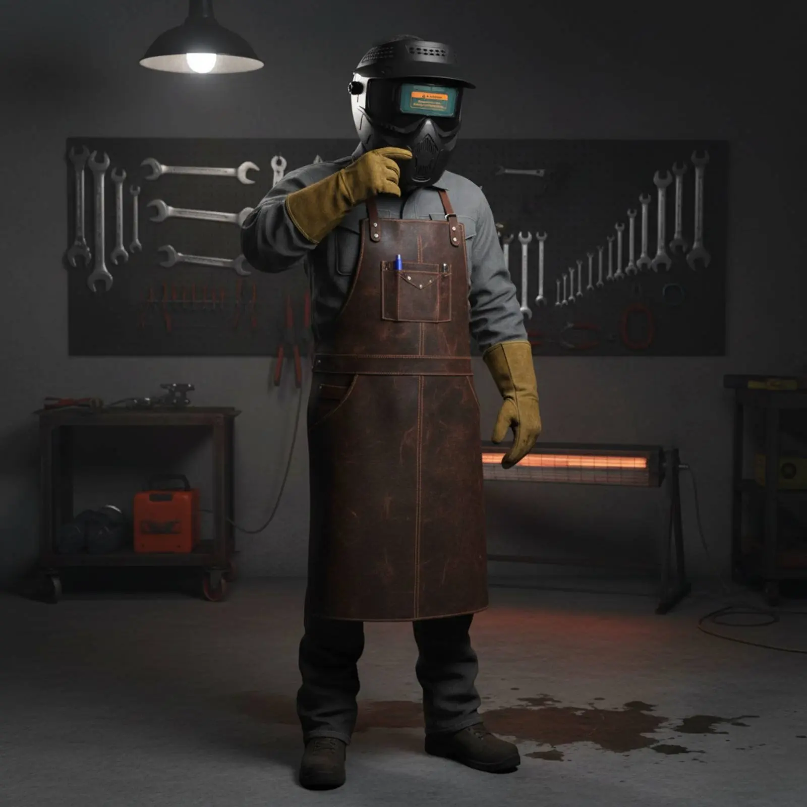 Auto Darkening Metal-Joining Helmet Wide Brim Design Full Face Metal-Joining Helmet Welder Face Guard Long-Lasting Safety Gear