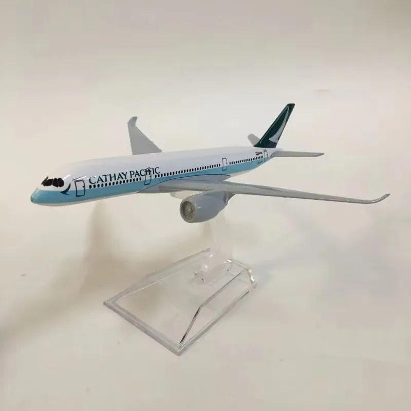 1:400 escala cathay pacífico airways a350 réplica de metal fundido 16cm modelo de avião presente infantil brinquedos para meninos