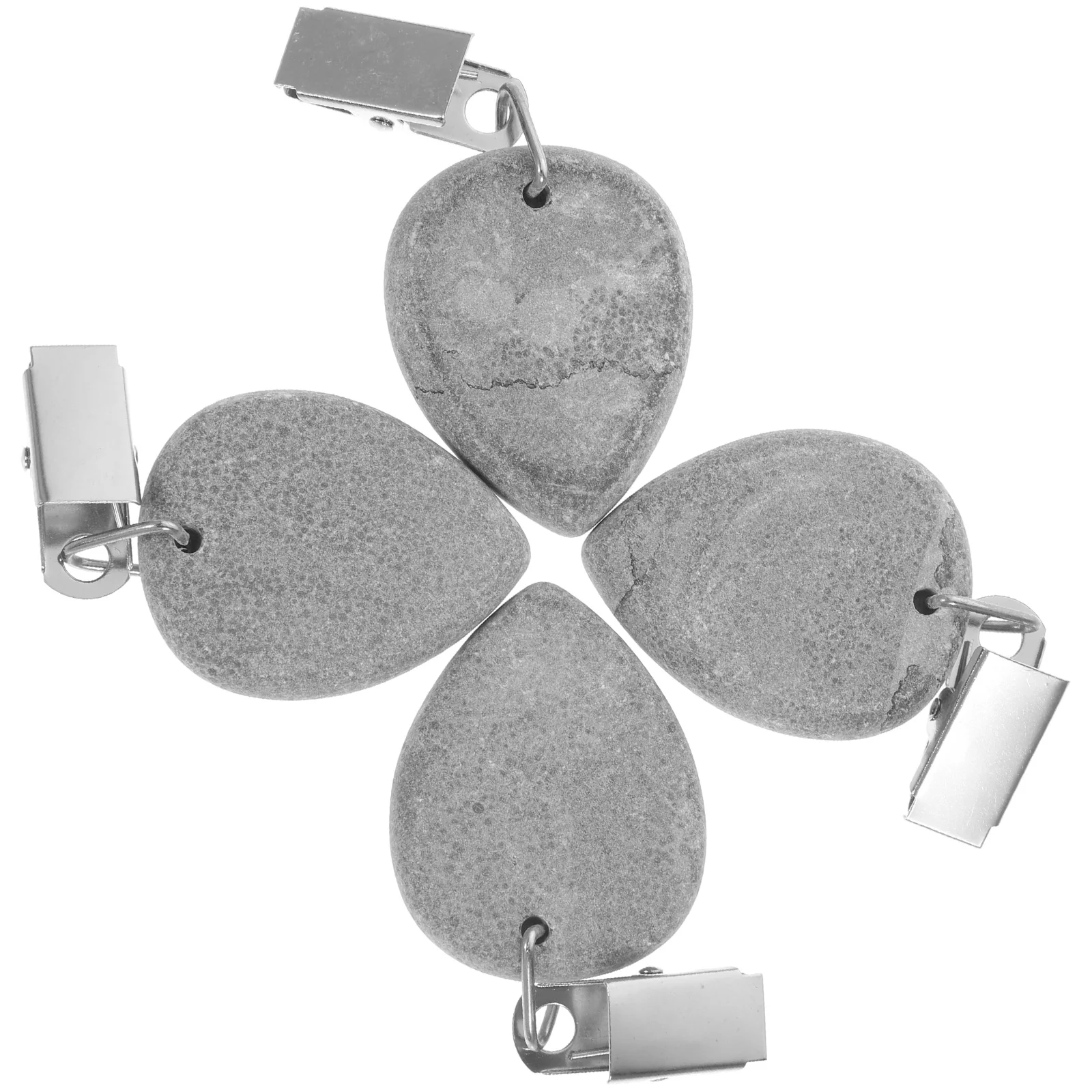 

4 Pcs Tablecloth Weights Marble Clips Small Decorative Stones Reusable Cover Picnic Garden Party Patio Replacement