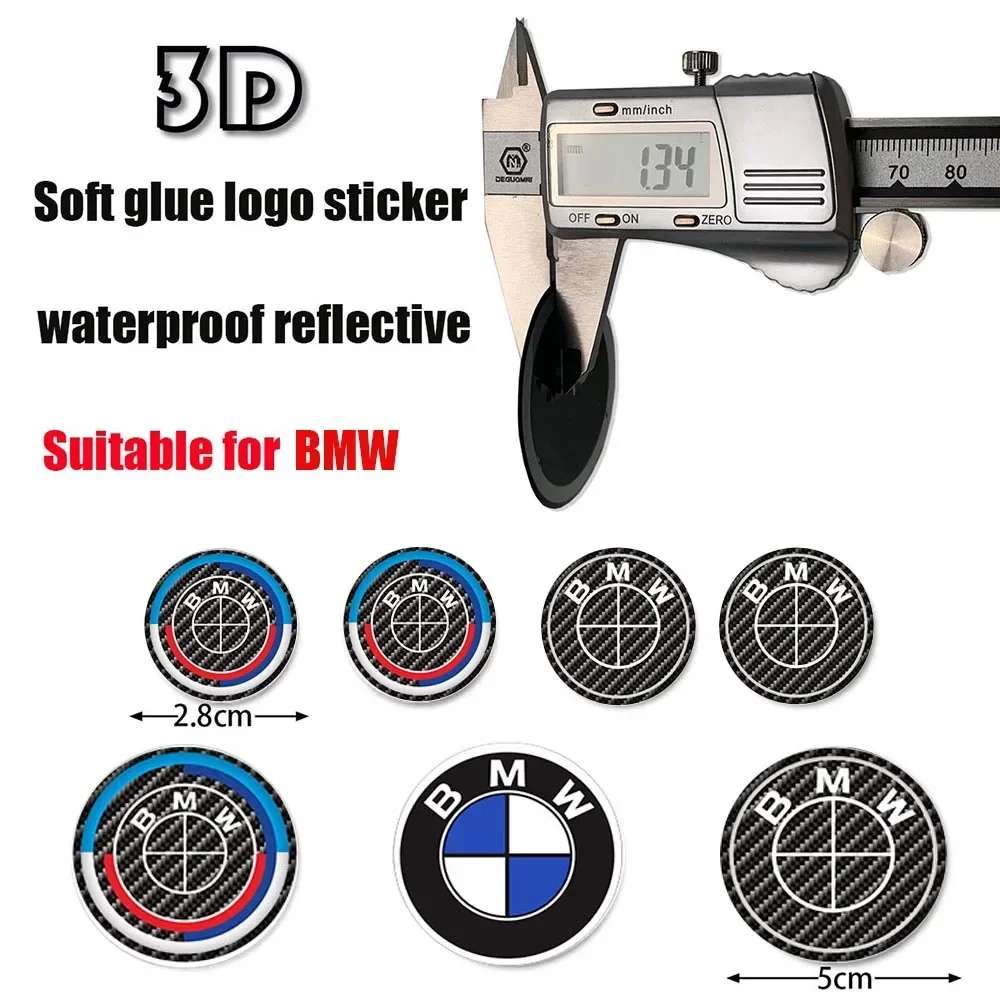 BMW 3D Car Logo Soft Rubber Imitation Carbon Fiber Sticker Waterproof Suitable for S1000 RR‎R1250 GS Motorcycle Soft Sticker