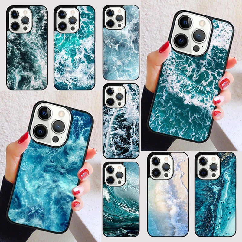 Blue Sea Ocean Waves Phone Case for iPhone 16 15 SE2020 6 7 8 Plus for Apple 13 11 12 14 Mini Pro Max Cover coque Shell