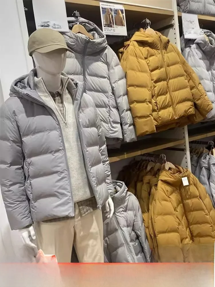 

Puffer Jaet Hooded down Coat Couples Outdoor Winter Clothes for Men And Women Warm Thiened Vest Sle Zipper Closure