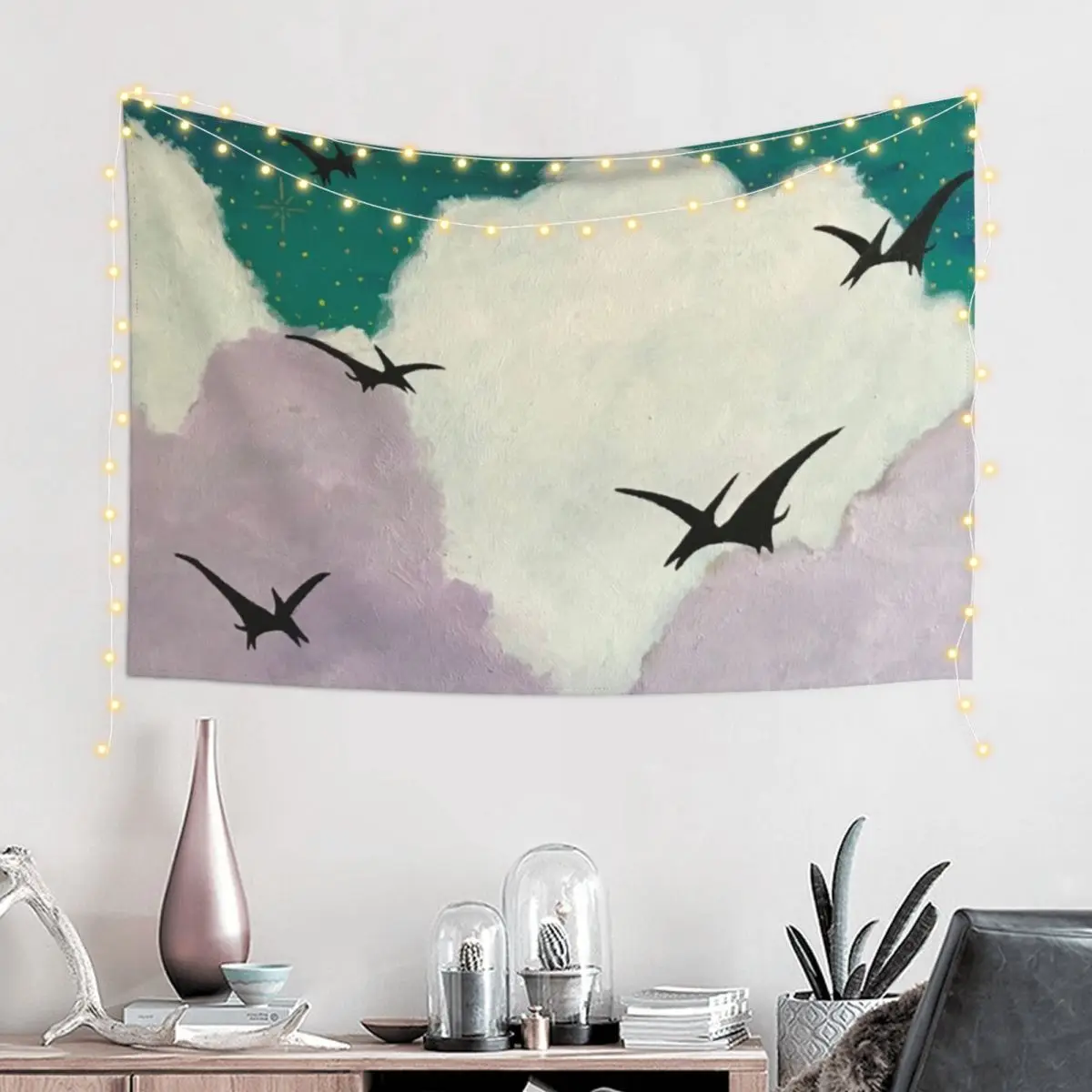 Twilight Pterodactyls Tapestry Decoration For Home Aesthetic Room Decors Mushroom Decoration Pictures Room Wall Tapestry