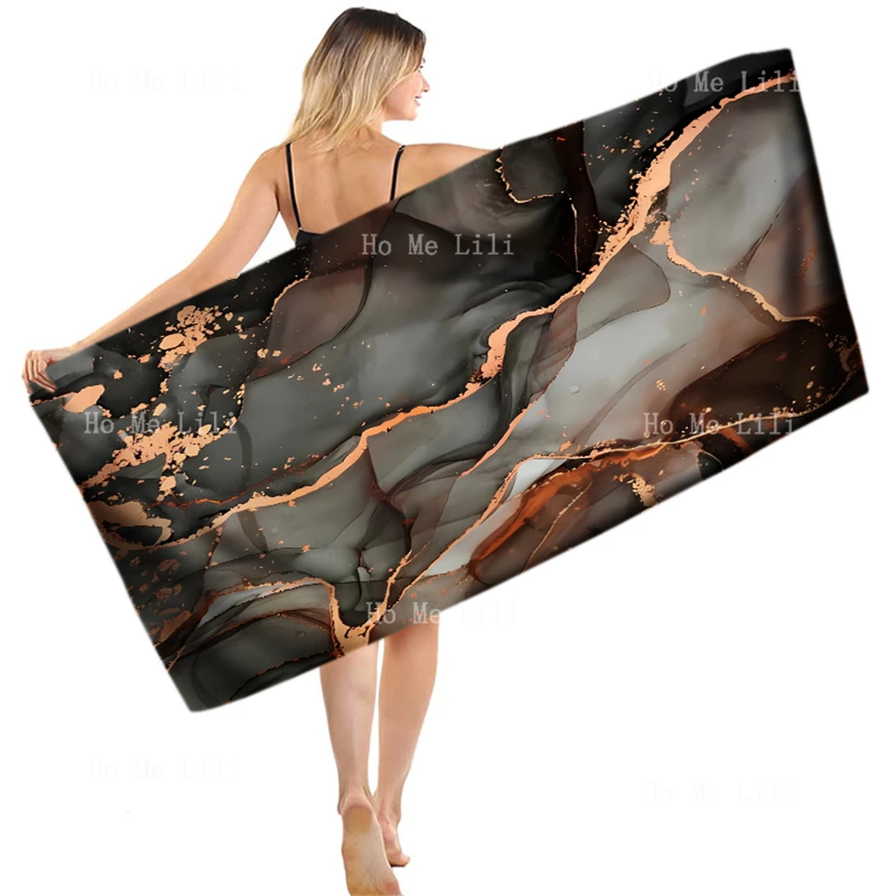 Style Luxury Abstract Fluid Art Painting Background Alcohol Ink Technique Quick Drying Towel Fit For Fitness