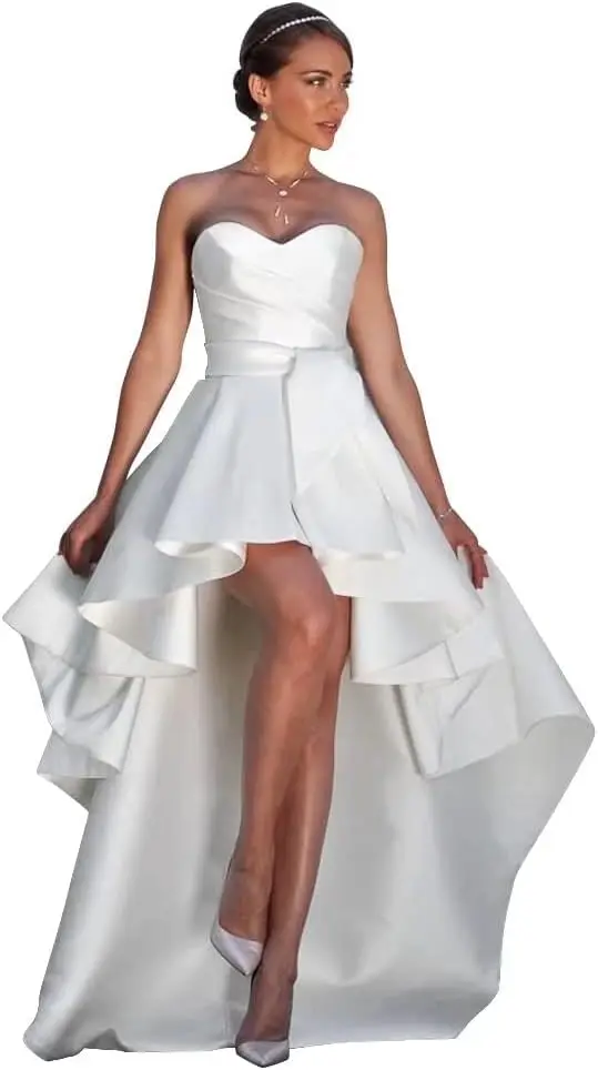 Атласное свадебное платье без бретелек без бретелек Элегантное великолепное пышное платье трапециевидной формы Вечернее платье для танцев Вечернее платье Длинное вечернее платье