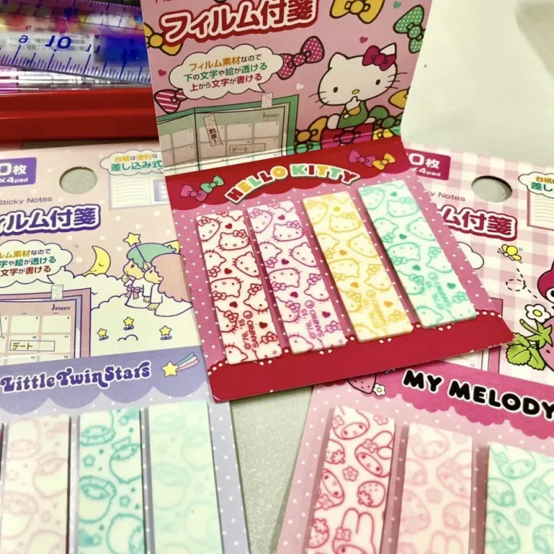 80 fogli Kawaii Sticky Notes Kuromi My Melody Cinnamoroll Notepad Index Tabs segnalibro cancelleria forniture per ufficio scuola regali