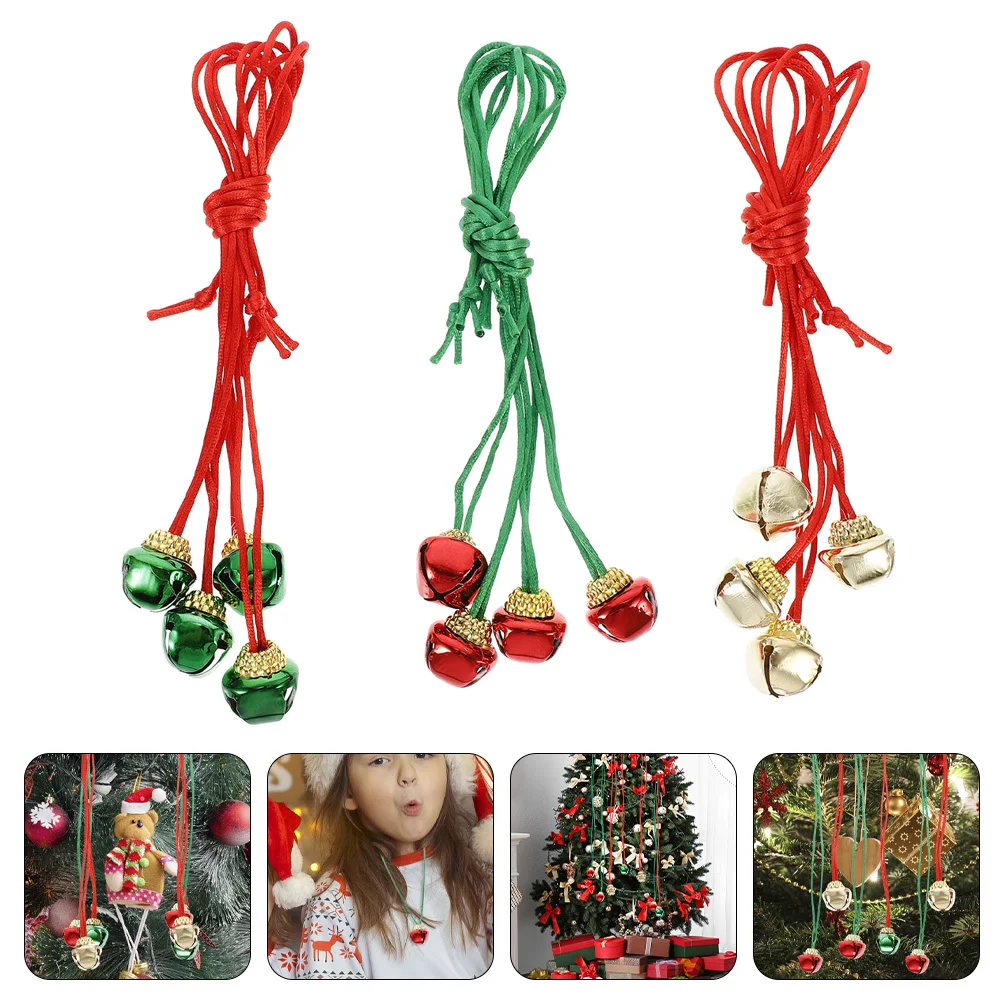 Colliers de cloche de noël, 36 pièces, jolis cloches pendentif, décor de fête de noël, accessoires suspendus pour arbre de noël, collier de cloche pour enfants