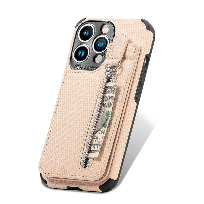 

Card Pocket Phone Case For Iphone 16 15 14 13 Pro 12 11 Max Plus 16Pro Insertable Card Phone Case Leather 17Air Cover 16E Shell