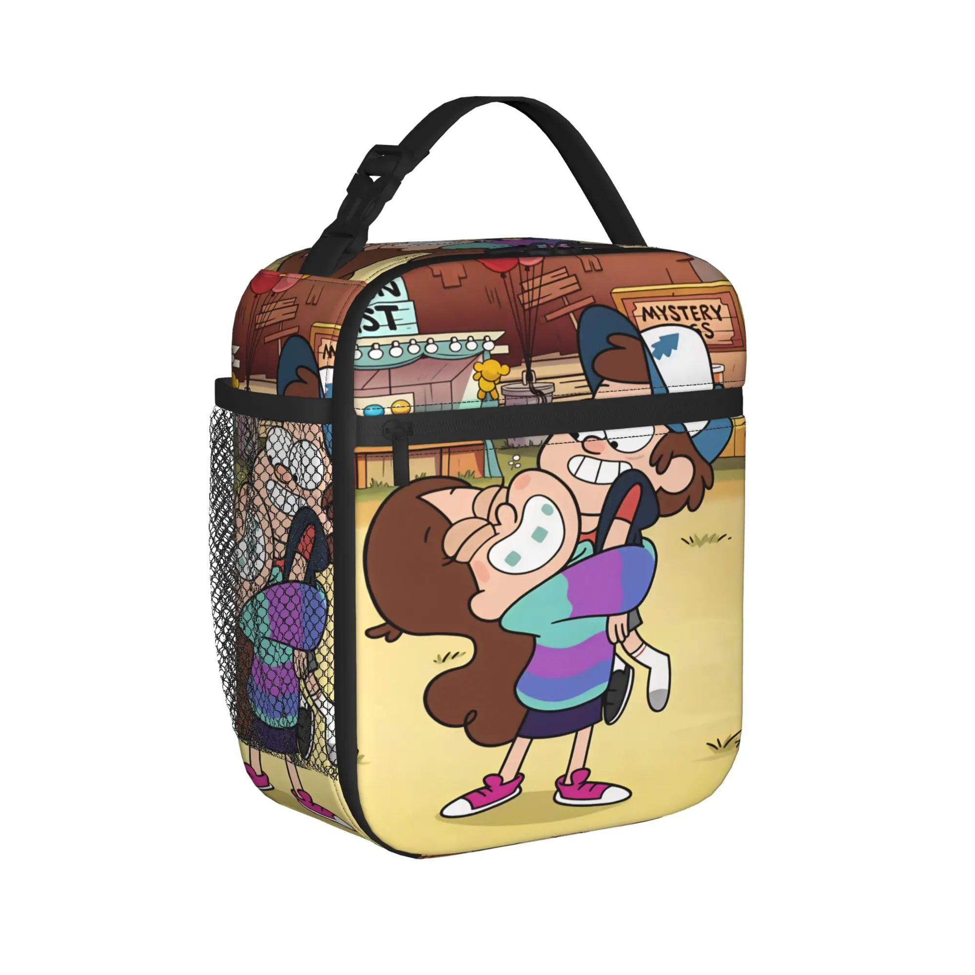 Mabel Lunch Bag For Child G-Gravity Falls Print Lunch Box Aesthetic Travel Cooler Bag Convenient Oxford Thermal Lunch Bags