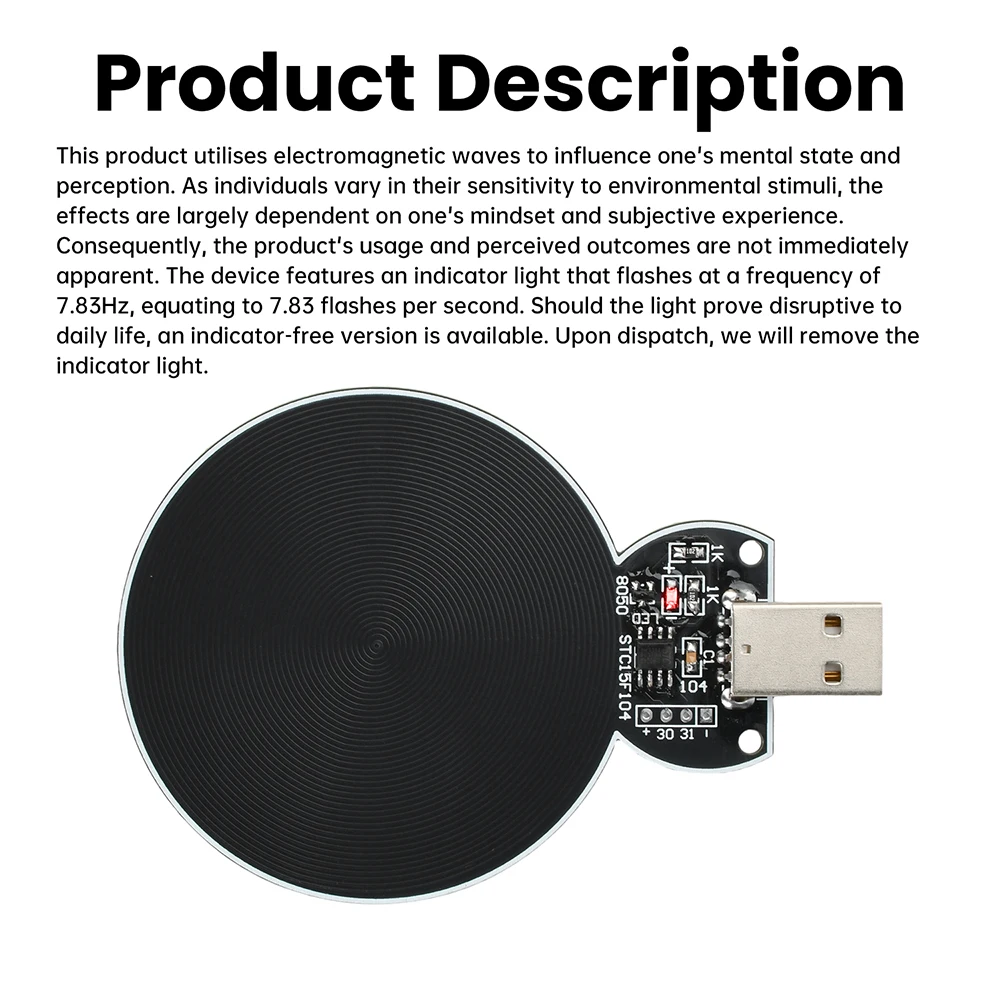 Interface quadrada do USB da onda do gerador de sinal do gerador da onda de DC 5V 7.83HZ Schumann com luz