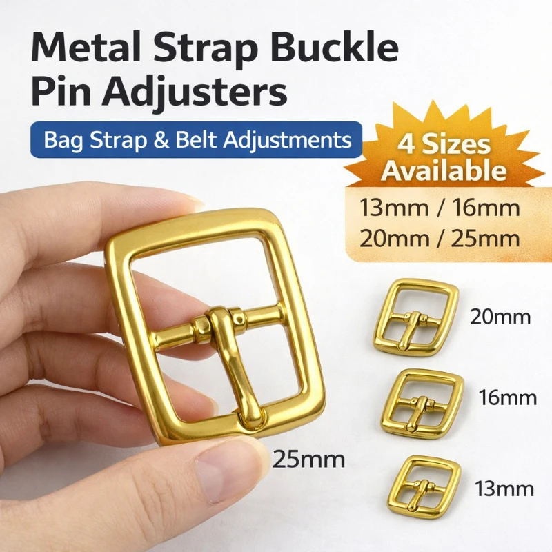 

2/5Pcs 13-25mm Soild Brass Belt Buckles for Bag Strap Adjust Pin Clasp Horse Bridle Halter Harness DIY Leather Craft Accessories