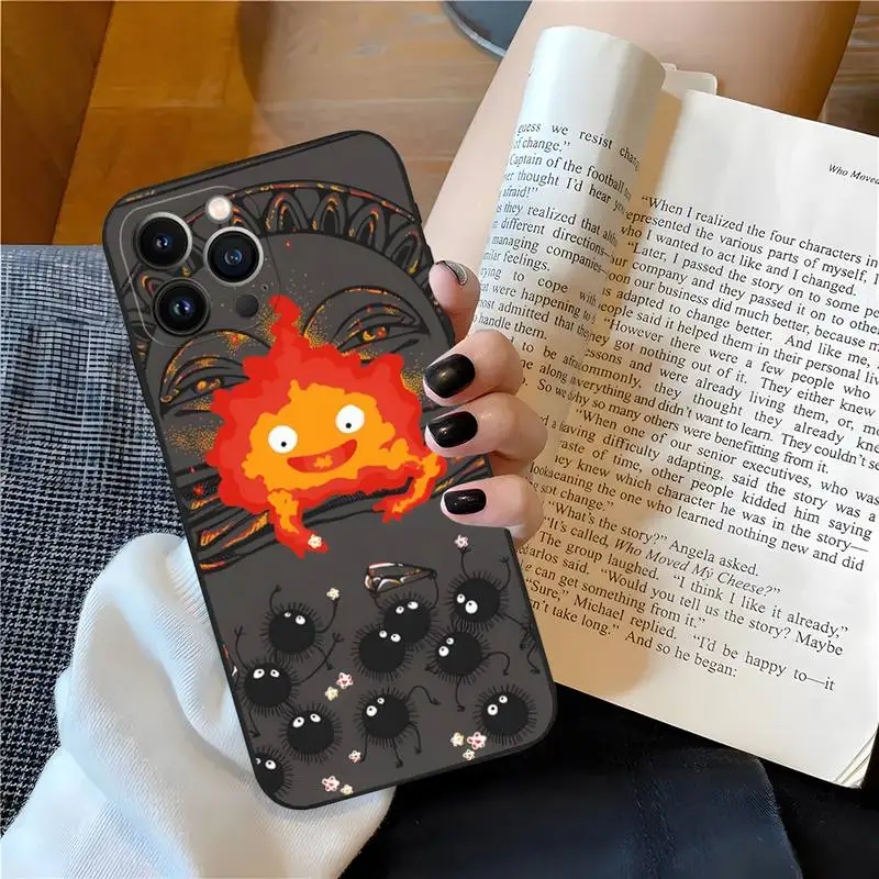 Cute Fire Calcifer Phone Case For IPhone 14Pro 13 12 Pro Max 11 Mini Xs X 8 7 6 6s Xr Plus SE2020 Soft Fundas Cover