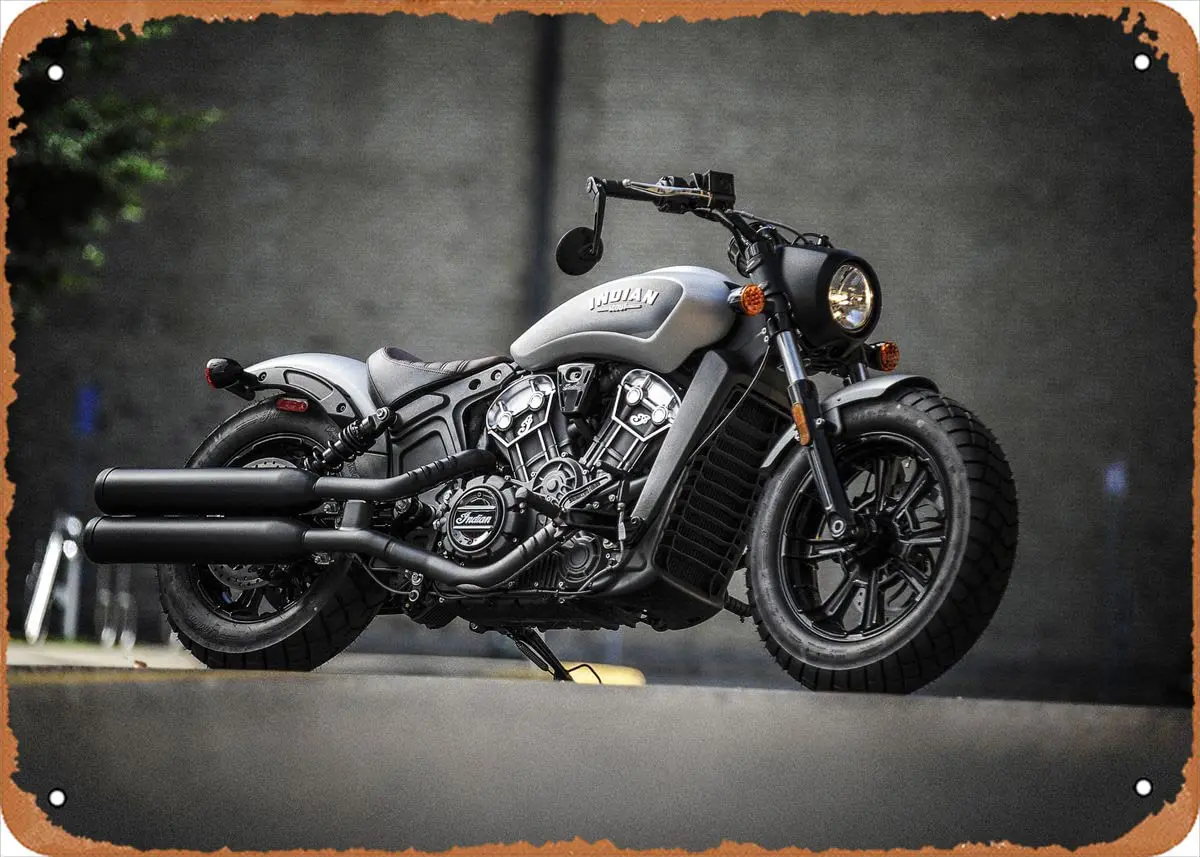 1PCS,Motorcycles Club Indian Scout Bobber superb Poster  Retro Vintage Metal Sign Home Man Cave Art