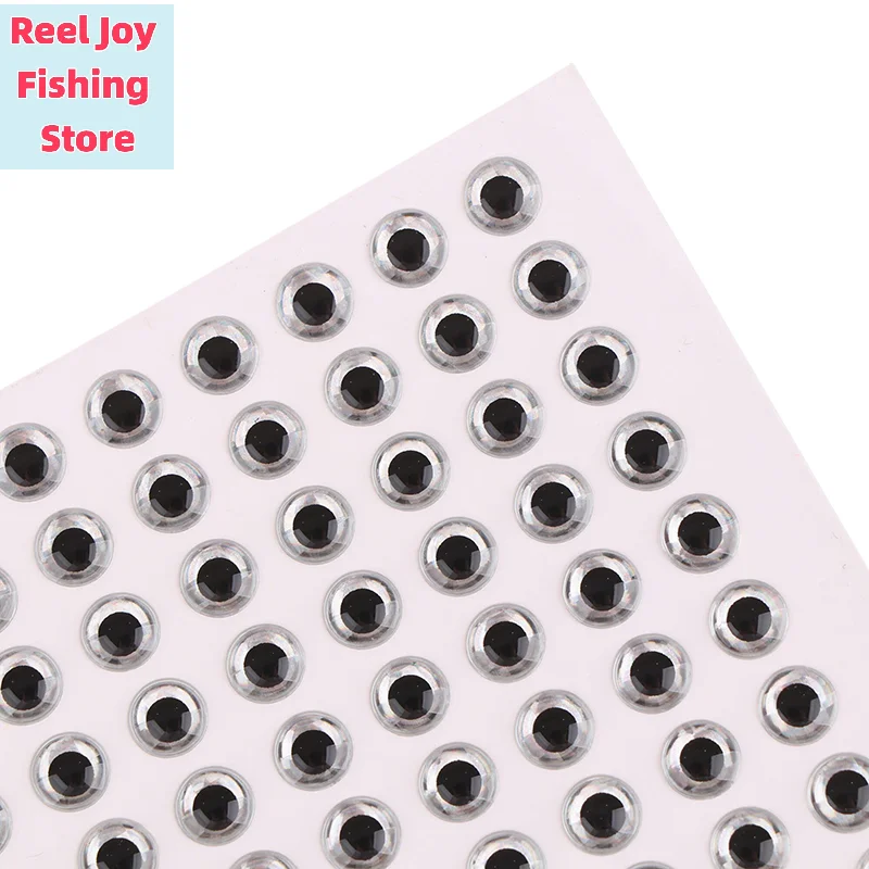 【100Pcs Fishing Lure Eyes Holographic Fly Tying Fishing Bait Sticker 3D 3/4/5/6MM DIY Artificial Fish Eyes Bait Stickers】