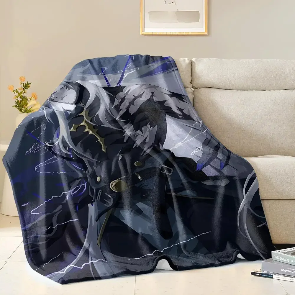 Calcharo Wuthering Waves Throw Soft Flannel Throw Blanket for Sofa Bed Couch Air Conditioning Blanket for Office Home Travel