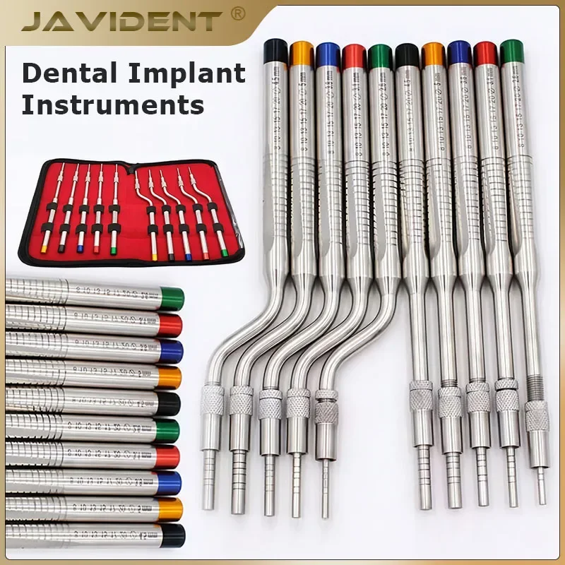5Pcs Dentistry Maxillary Sinus Elevator Tool Dental Implant Osteotome Bone Extruder Instrument Concave Tips Sinus Lifting Device