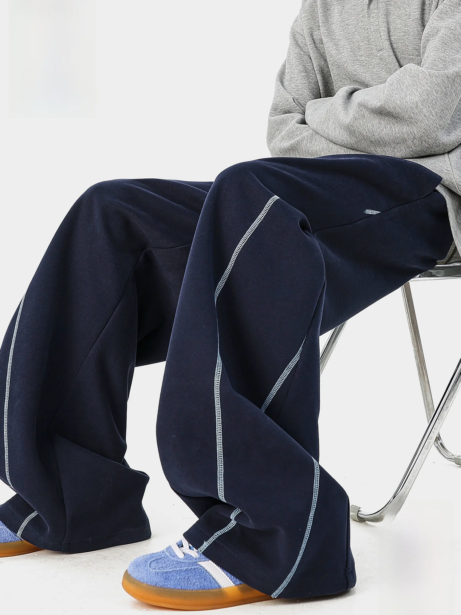 

PaulFrank American Color Blo Hsu Line Casual Sweatpants Men Spring Loose Design Sense Sport Pants Wide Leg ket mid Waist