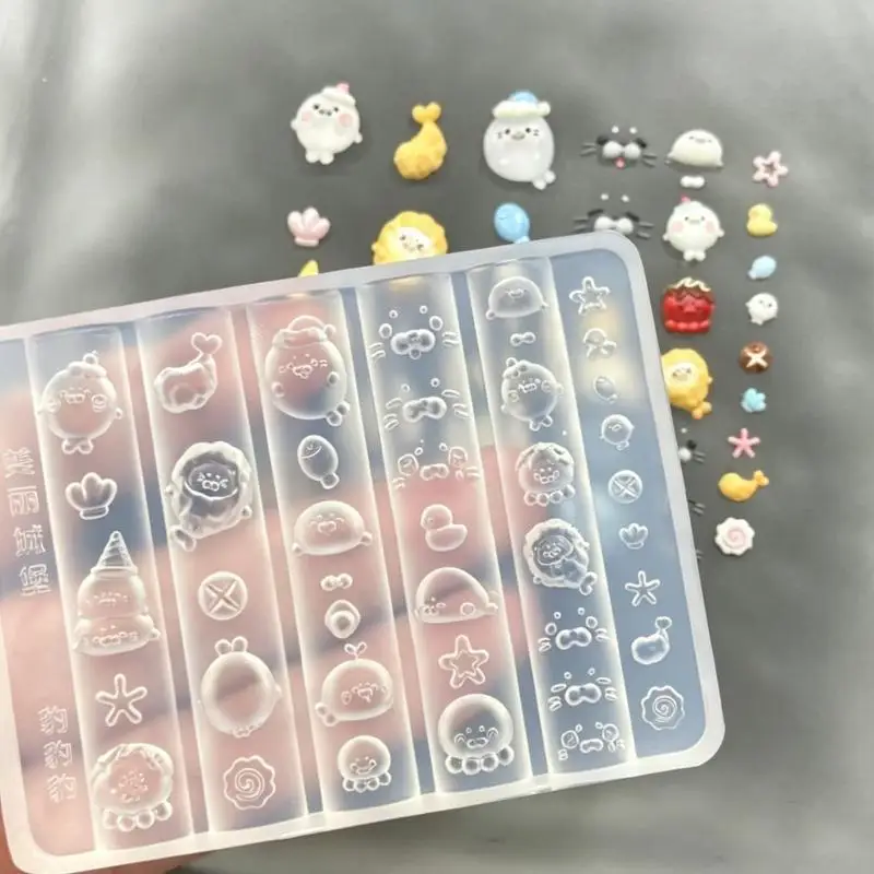 Silikon-Nagelkunst-Dekorationsform, wiederverwendbar, antihaftbeschichtet, mit Frucht- und Eiswürfelmuster für DIY-Maniküre, Heim- und Nagelstudiogebrauch – Detail 6