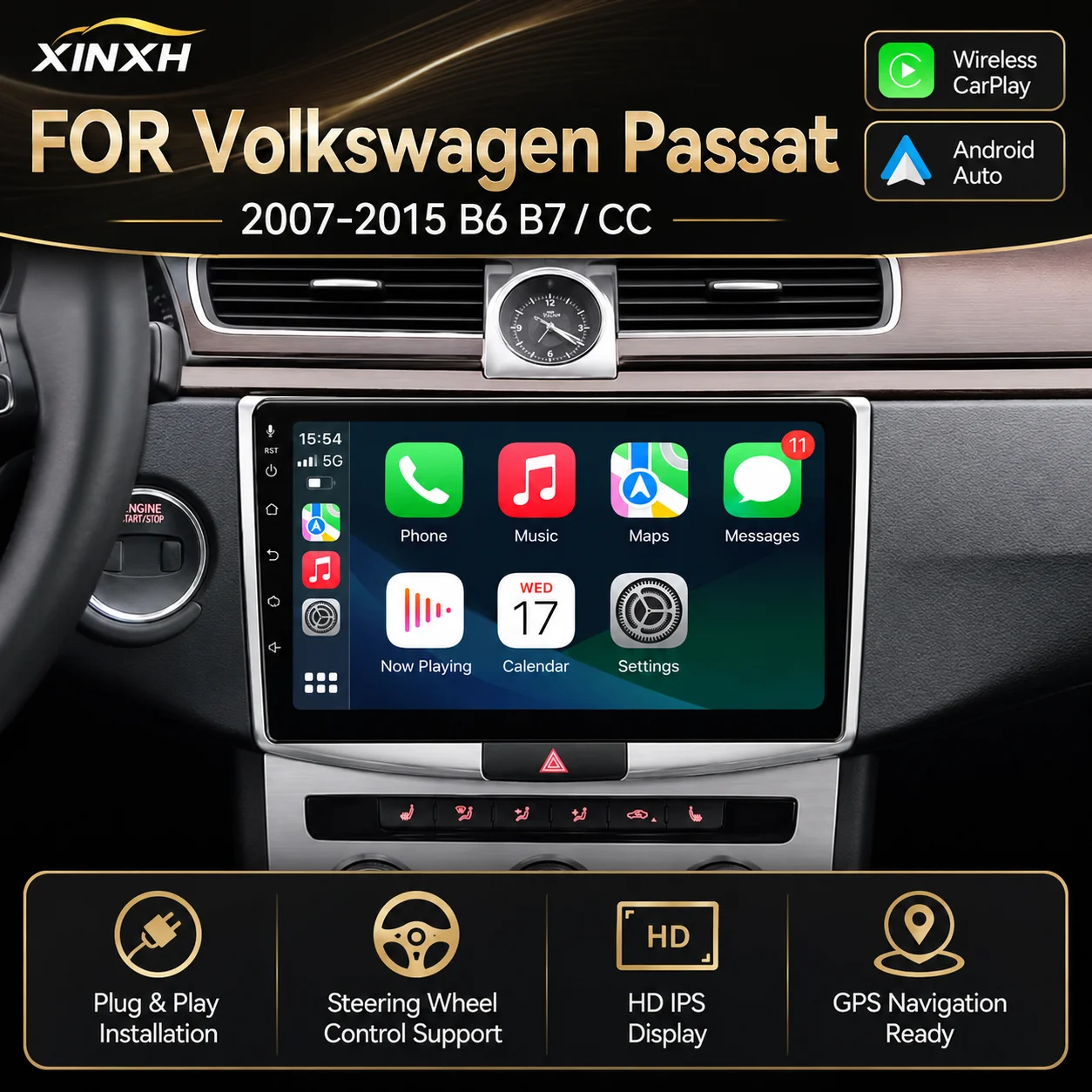 Android Car Radio GPS Navigation Player For Volkswagen VW Passat B6 B7 CC 2007-2015 Wireless CarPlay Android Auto Octa Core 4G W
