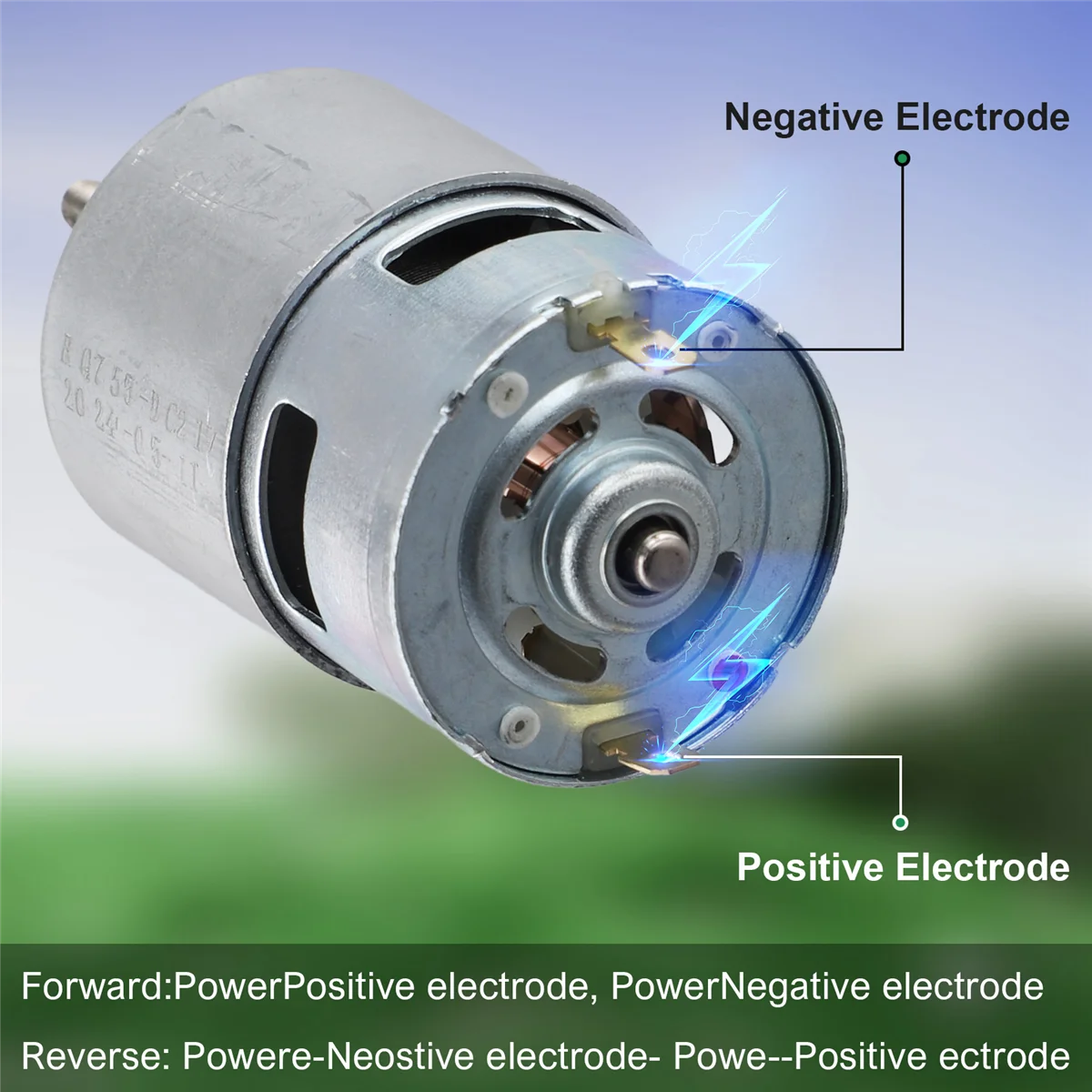 755 DC Motor for Weed Trimmer 21V Grass Cutter Motor with Long Shaft for Efficient Weed Cutting and Trimming CX