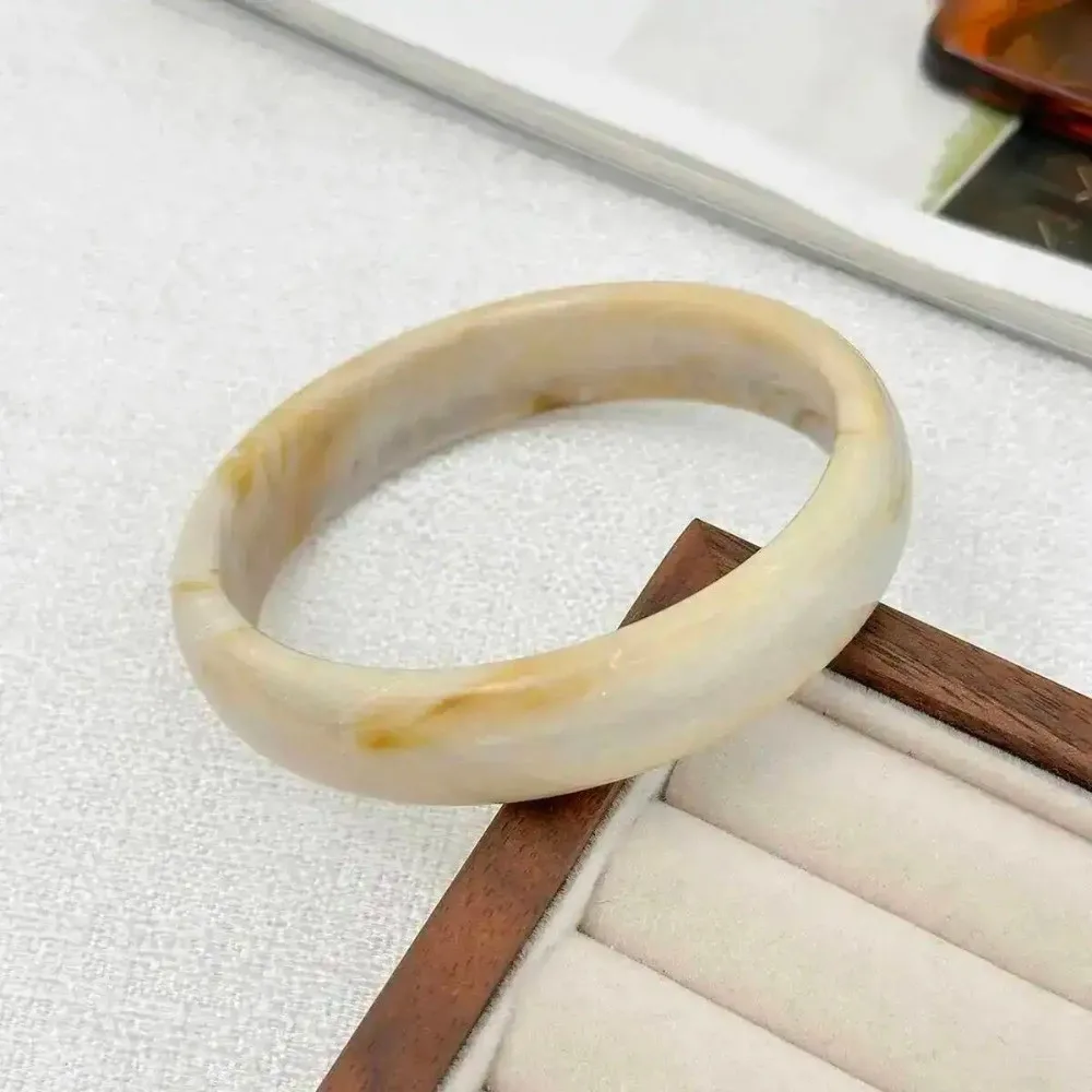 Vintage Resin Acrylic Bangle Bracelet Round Shape 4 Styles Thin Bangle Multi Layer Stacking Bangle Women