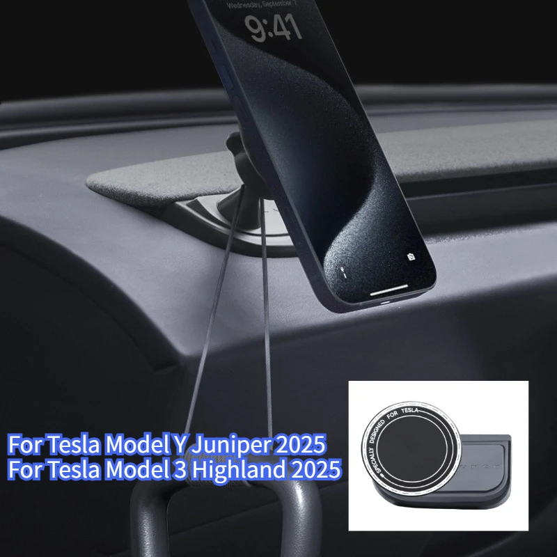 

Для Tesla Model 3 Highland/Model Y Juniper 2025 автомобильный держатель для телефона бесследный магнитный кронштейн для мобильного телефона аксессуары для интерьера