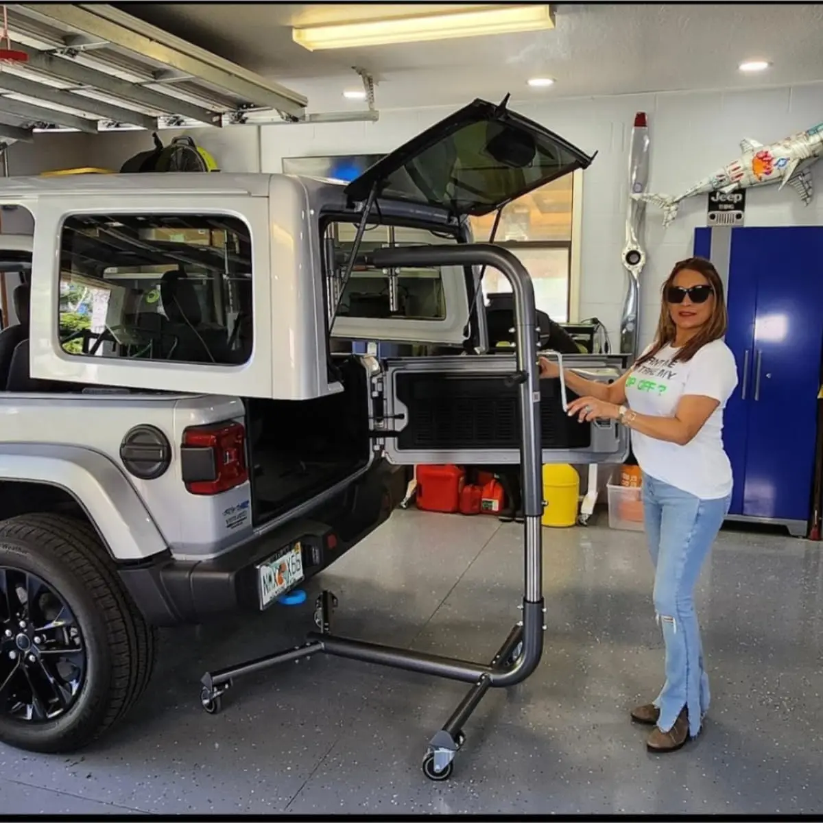 نظام إزالة وتخزين علوي صلب من TopLift PROS LIFTnGo متوافق مع Jeep Wrangeler 2 & 4 أبواب YJ وTJ وJK وJL و4XE وCompa