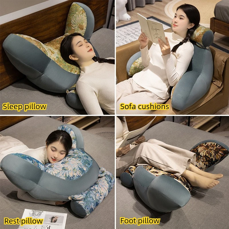 Sunflower Bedside Soft Cushion Sofa Pillow Seat Lumbar Support Pillow Large Backrest Reading Pillow for Bed Back Cushion Cojines