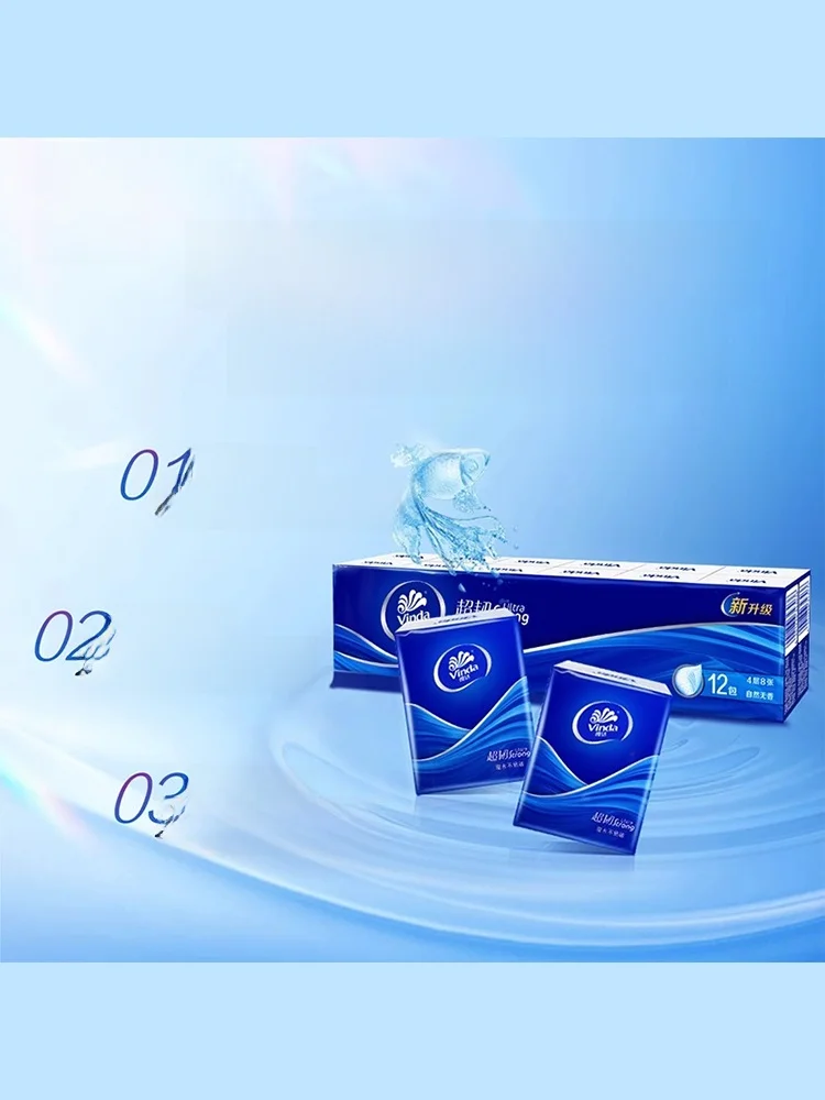 Vinda Fazzoletto di carta portatile 4 strati 8 eets Carta igienica ultra resistente senza profumo piccola Pa V0036 Asciugamani di carta Life