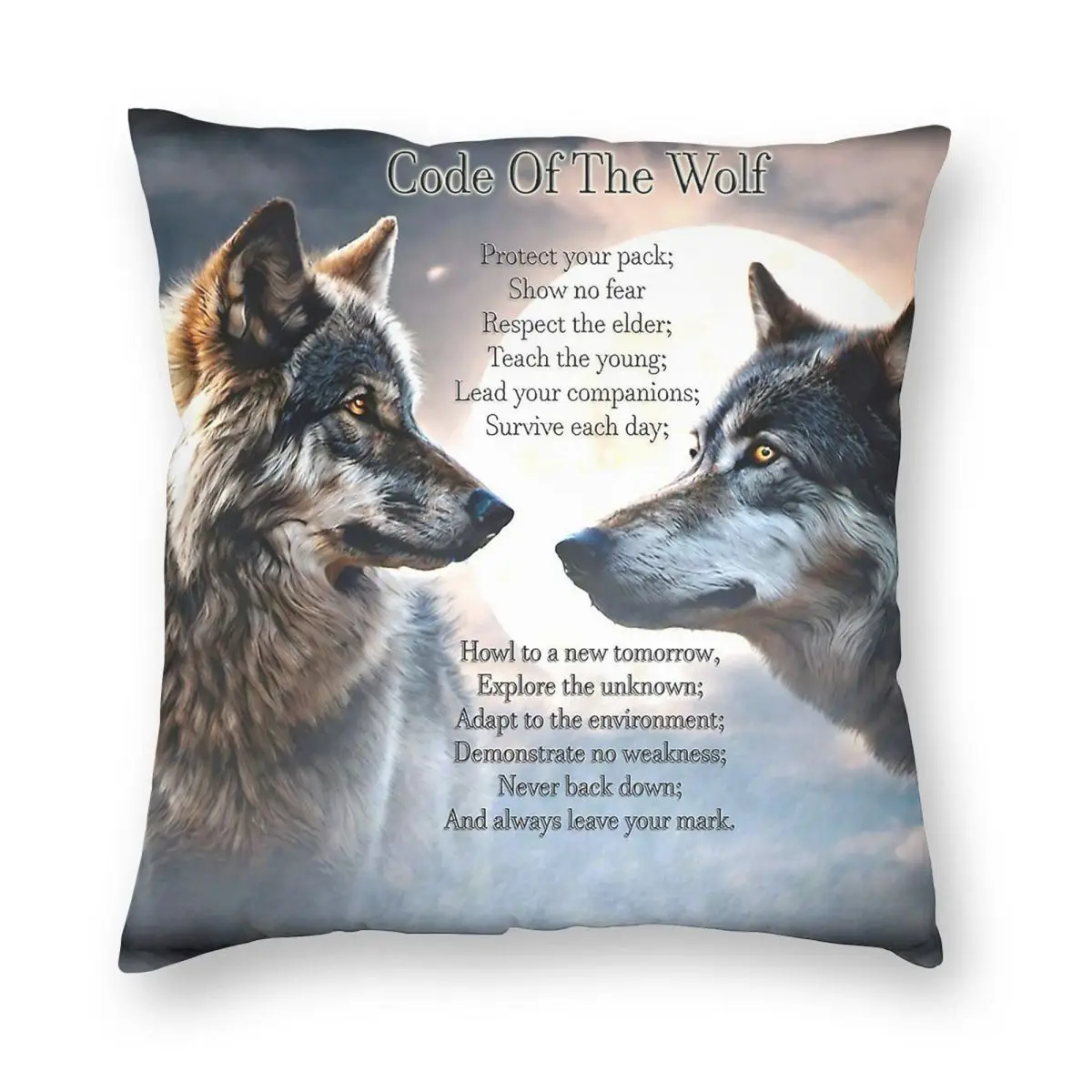 كود الذئب المخدة البوليستر الكتان المخملية الإبداعية البريدي الزخرفية غطاء وسادة مقعد الأريكة #3