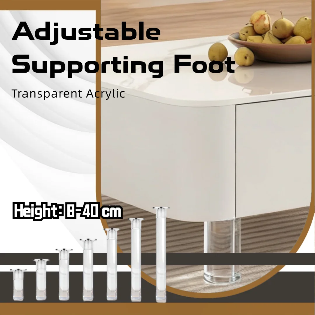 Acrylic Transparent TV Cabinet Foot Adjustable Supporting Foot Bathroom Vanity Modern Raise Feet Furniture Accessories
