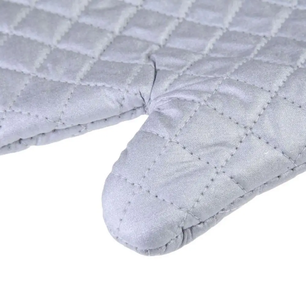 Heat Resistant Long Cotton Oven Mitts Thickened Anti-scald Kitchen Microwave Mittens Insulated Angled Cuff