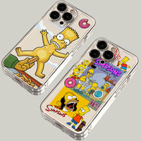 Funny Simpsons Family Phone Case for iPhone 16 15 14 Plus 13 12 Mini 11 iPhone16 iPhone13 Pro Max X Xs XR 7 8 Clear Capa Cover