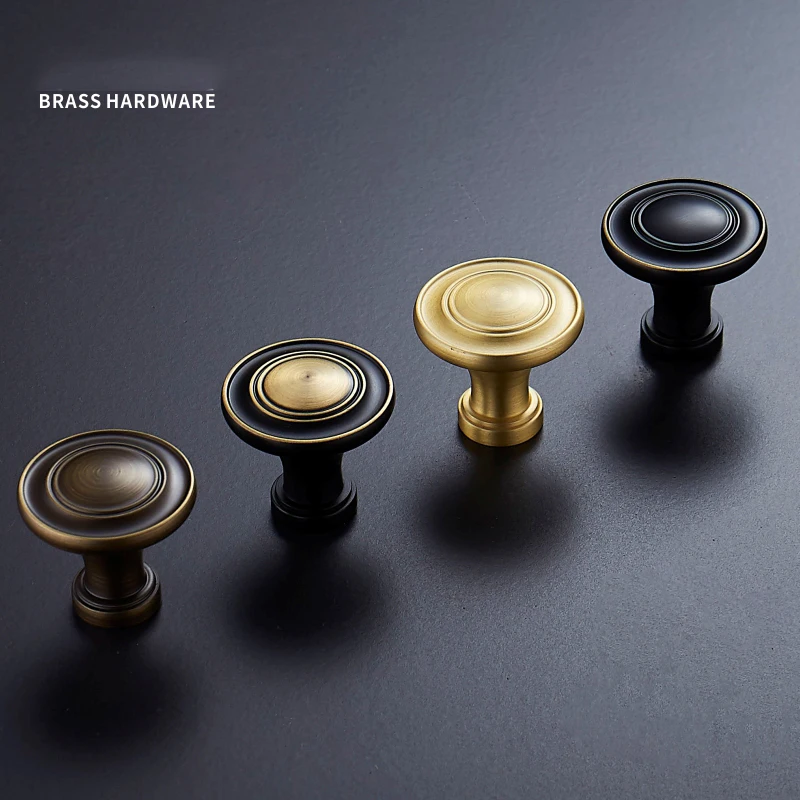 Brass Handles Wardrobe Dresser Cupboard Cabinet Door Drawer Shoe Box Furniture Pulls Simple European Pastoral Knobs
