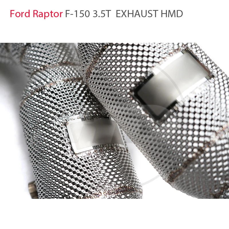 

High Quality Downpipe For Ford Raptor F-150 3.5T 2017 Stainless Steel Heat Shield High Flow Performance Racing Pipe HMD