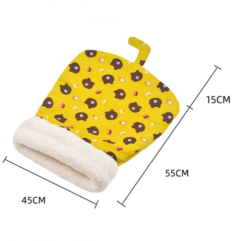 Cat Sleeping Bags Lamb Plush Thickened Pocket Warm Semi-enclosed Soft Hole Bed Winter Portable Pet Cat Nest Quilt Wholesale