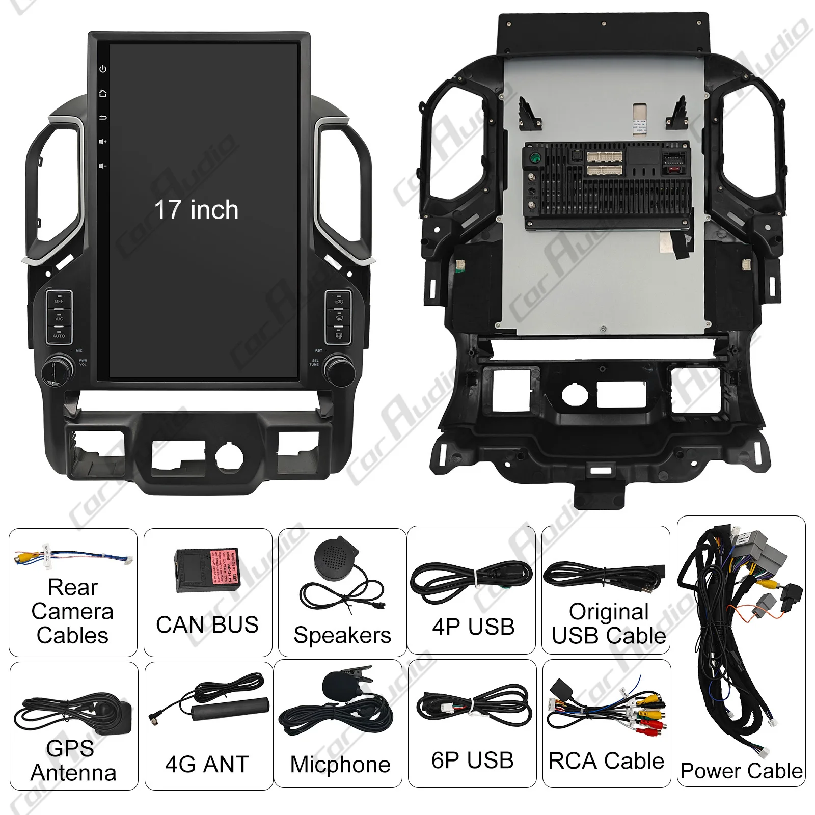 17 Inch Android Car Multimedia Player For  GMC Sierra VIA Vtrux Truck/ Chevrolet Silverado LD 2019-Bluetooth  Carplay
