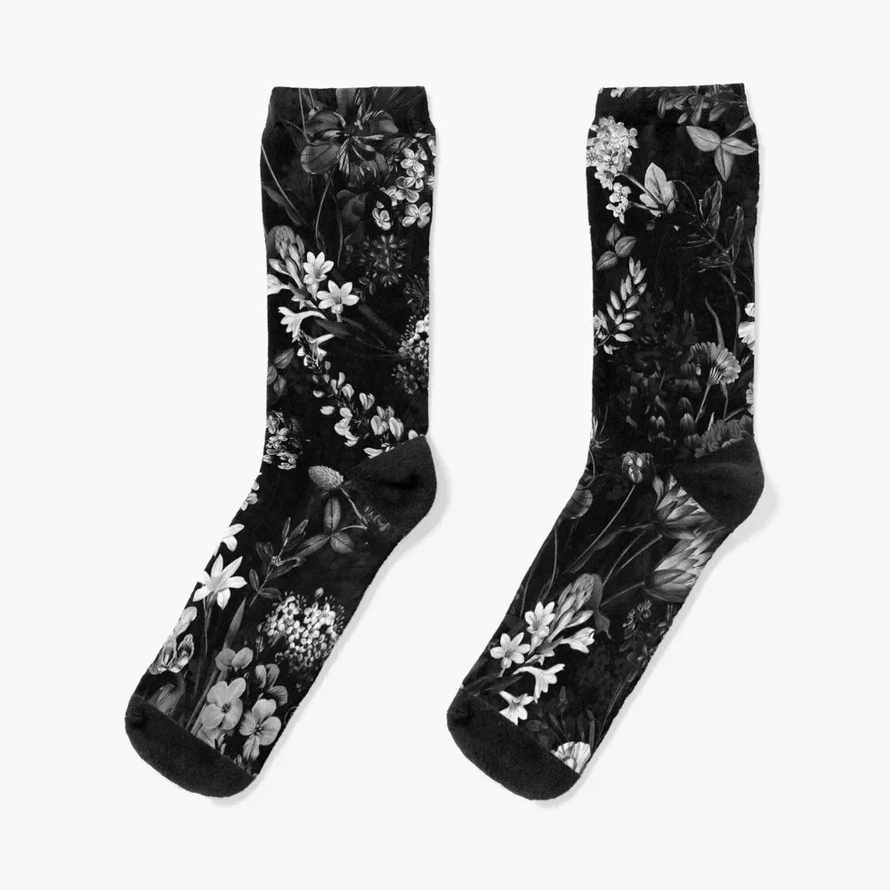 

DARK FLOWER II Socks sheer short summer winter gifts Ladies Socks Men's basketball kawaii Novelties Non-slip Ladies Socks Men's