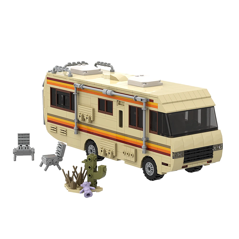 

Gobricks MOC Movie Breaking Bad RV Car Building Blocks Kit Walter White Pinkman Cooking Lab RV Vehicle diy Model Bricks kid Toys