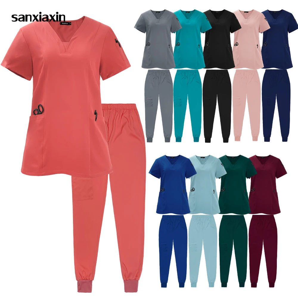 New Designs Fashionable Scrub Clothes Women Jogger Clinic Nurse Uniforms Medical Nursing Scrubs Uniforms Sets Hospital Uniforms