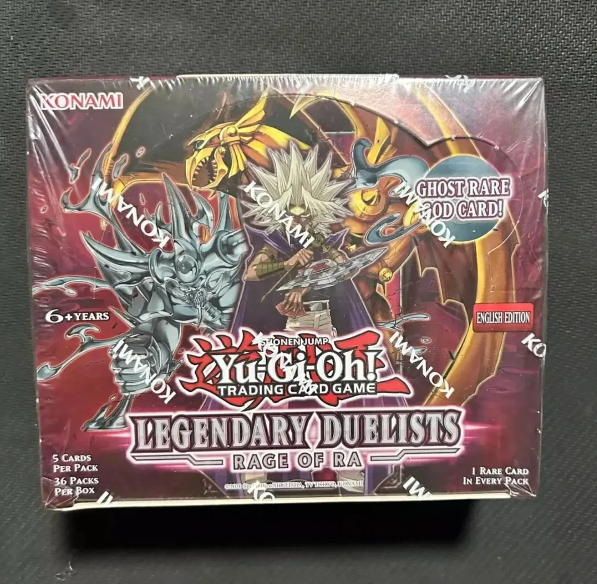 Yugioh KONAMI TCG Duel Monsters LED7 Legendary Duelists Rage of Ra Winged Dragon of Ra Marik Ishtar Inglês Caixa de reforço selada