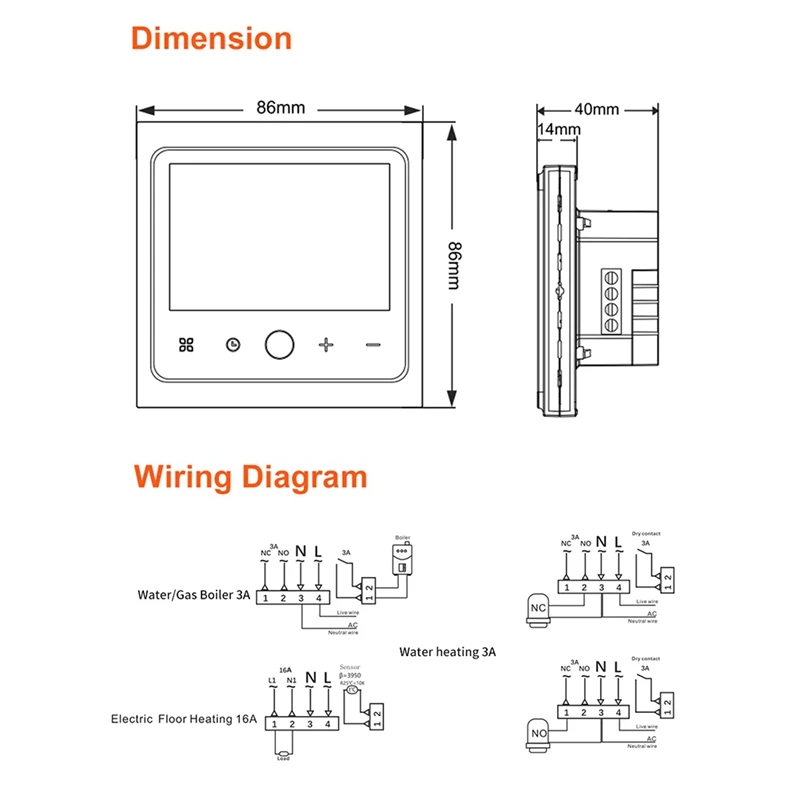 16A Tuya Smart Wifi Thermostat Water Electric Warm Floor Heating Water Gas Boiler Temperature Controller For Alexa