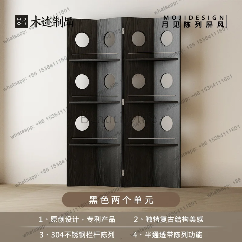 LSdisplay screen solid wood partition foldable semi-transparent mobile