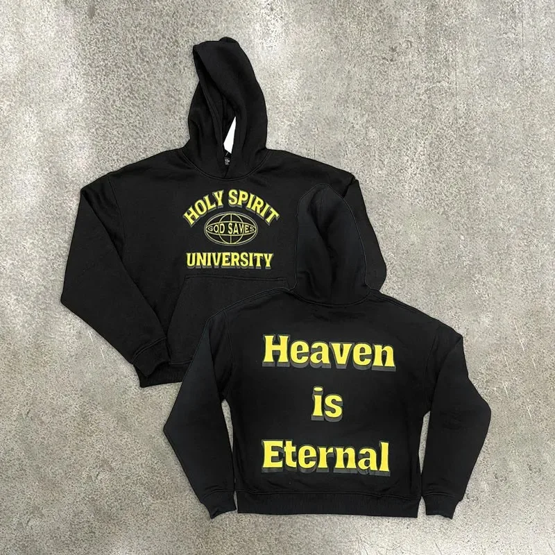 

Осень и зима 202, 100% хлопок, толстовка с принтом Holy Spirit University, элитная роскошь для мужчин и женщин, топ Y2k