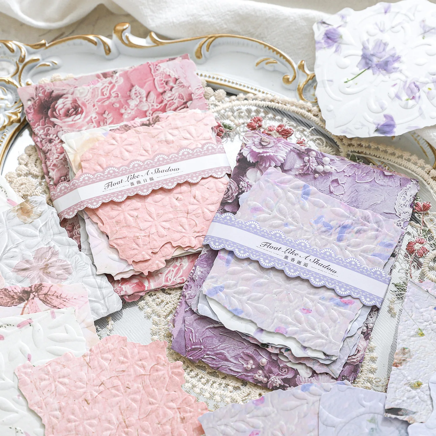 20pcs/lot Memo Pads Material Paper floating flower like a shadow Junk Journal Scrapbooking Retro Background Decoration Paper