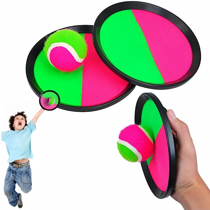 

1Set Kids Sucker Sticky Ball Toy Outdoor Sports Catch Ball Game Set Throw And Catch Parent-Child Interactive Outdoor Toys